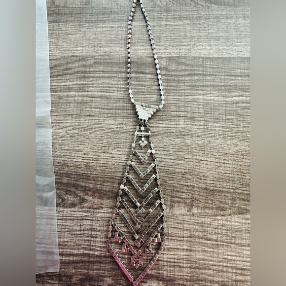Beautiful ALDO faux diamonds necktie necklace! Very detailed n well made ! - Picture 6 of 6